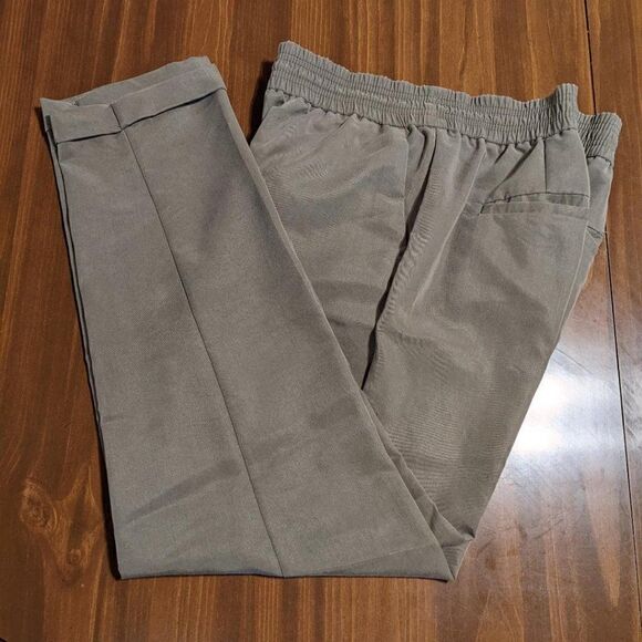 CHICO'S PULL-ON ELASTIC WAIST CUFFED TROUSERS - OLIVE - CHICO'S SIZE .5 - Picture 2 of 4